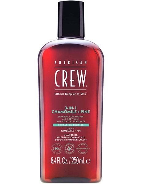 American Crew 3 in 1 Chamomile + Pine Шампунь, кондиционер и гель для тела Ромашка и сосна, 250мл