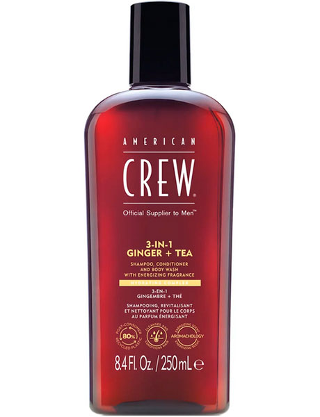 American Crew 3 in 1 Ginger + Tea Шампунь, кондиционер и гель для тела Имбирь и Зеленый чай, 250мл