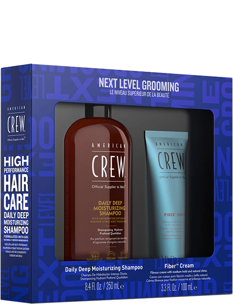American Crew Next Level Подарочный набор (Увлажняющий шампунь + Fiber Cream для укладки волос)