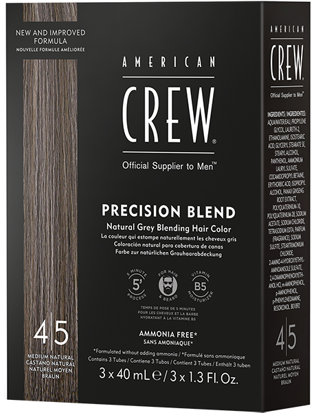 American Crew Precision Blend Brown Камуфляж для седых волос, Натуральный, краска 4/5, 3*40мл