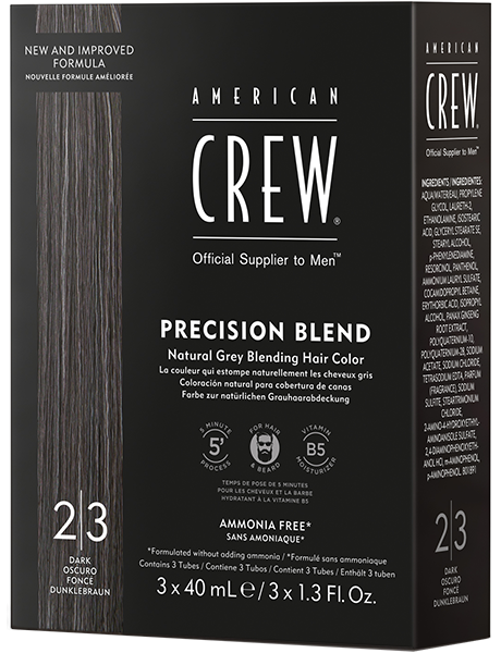 American Crew Precision Blend Dark Камуфляж для седых волос, Темный натуральный, краска 2/3, 3*40мл