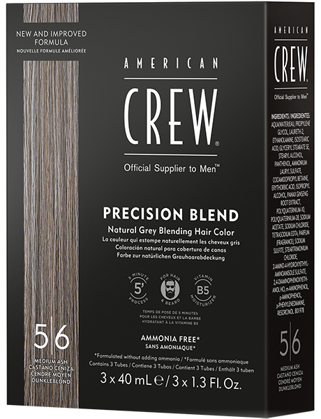 American Crew Precision Blend Light Brown Камуфляж для седых волос, Пепельный, краска 5/6, 3*40мл