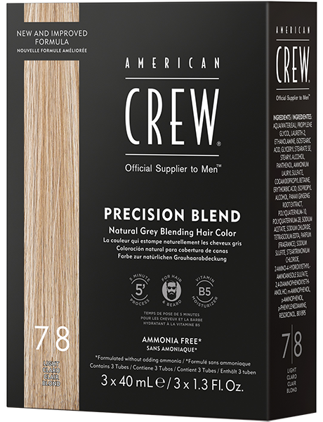 American Crew Precision Blend Light Камуфляж для седых волос , Блонд, краска 7/8, 3*40мл